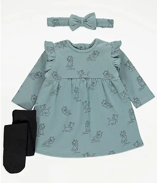 Disney Baby Girls The Aristocats Marie Dress Headband and Tights Outfit NEW
