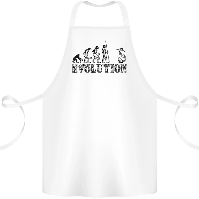 Evolution Photographer Funny Photography Cotton Apron 100% Organic