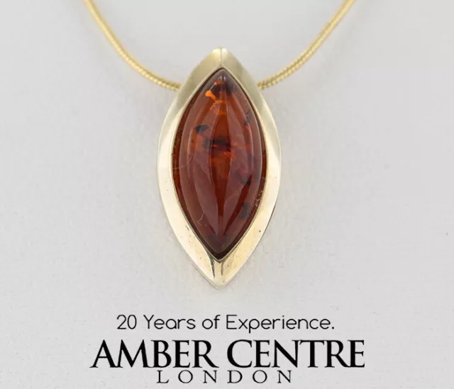 Italian Made Modern German Baltic Amber Pendant in 9ct Gold - GP0053 RRP£225!!!