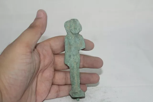 RARE ANCIENT EGYPTIAN ANTIQUE BRONZE AMULET Young King Tut Egypt History