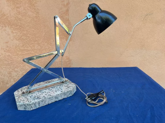 Lampada A Forbice Da Tavolo Industriale Old Lamp Italian Design Scissor Lamp