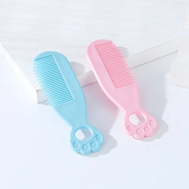 Cepillo de pelo de plástico para bebé juego de peine suave con cerdas de nailon juego herramientas de masaje _x