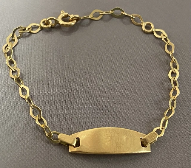 Gourmette Bébé Or 18K - Longueur 14 Cm - 2 Grammes - Neuf Sans Emballage