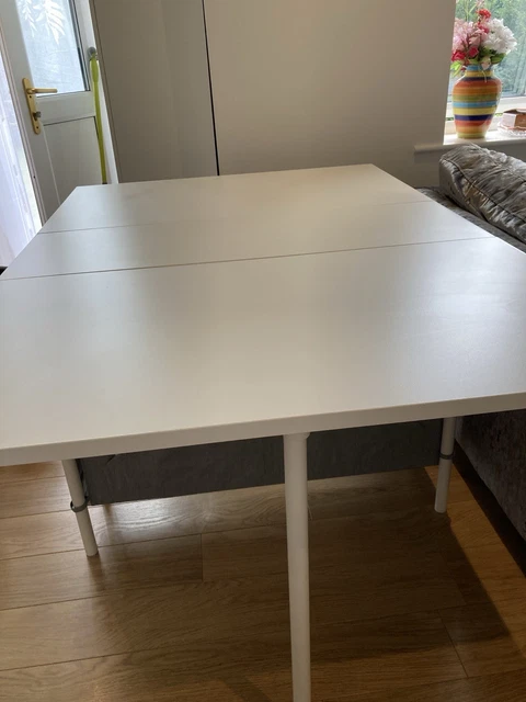 IKEA NORDEN GATELEG Table White Folding Seats 2-6 Excellent Condition ...