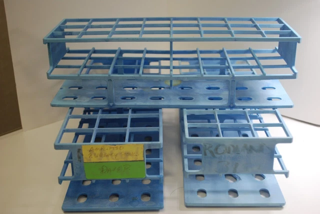 Lot of 3 Nalgene Test Tube Racks Blue - 30mm Used