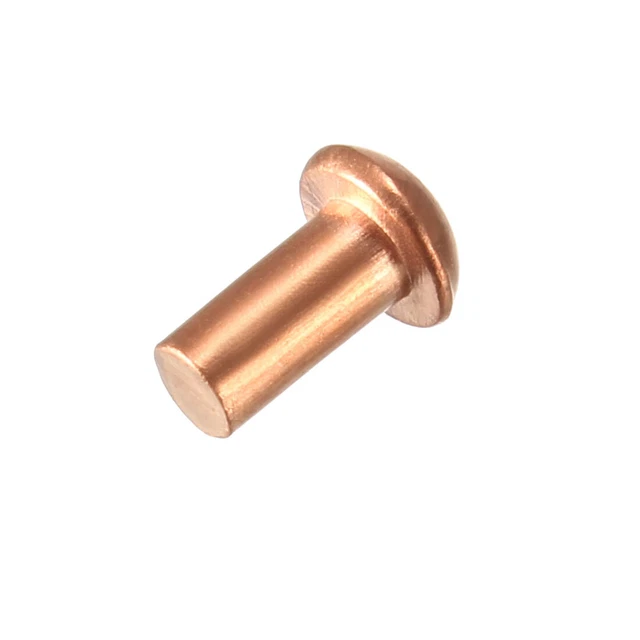 200Pcs 3/32" x 13/64" Tête ronde Cuivre Solide Rivets Attaches