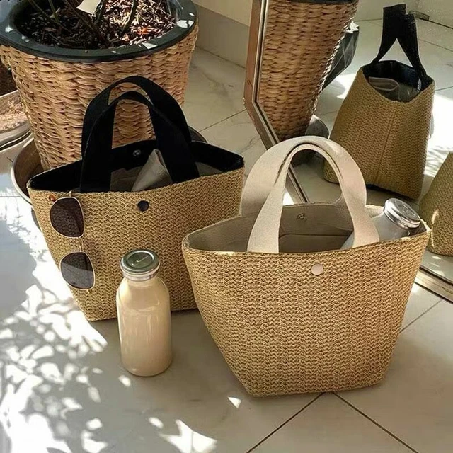 Women Straw Woven Tote Bag Handbag Bohemian Beach Vacation Summer Beach Gift