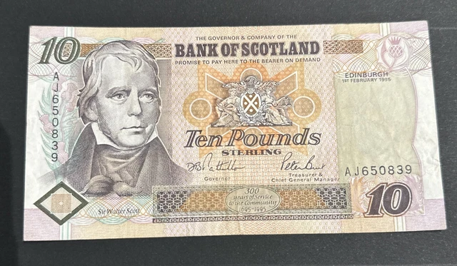 BANK OF SCOTLAND £10 1995 Used Condition