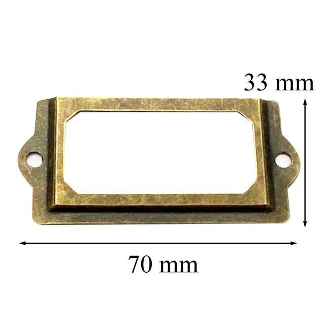 Lot De 30 Porte-étiquettes Bronze Pour Tiroir - Classeur, Meuble De Métier, Atelier - Neuf