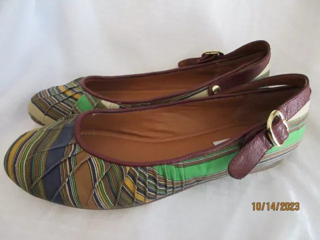 New STEVE MADDEN Women's COLORFUL FLATS Leather Shoes w/ Buckle Strap Size 9M