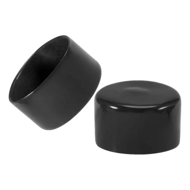 Round Dust Cap Cover ( 2" ) Black Vinyl For Tube Pipe Wood Plastic Soft Flexible