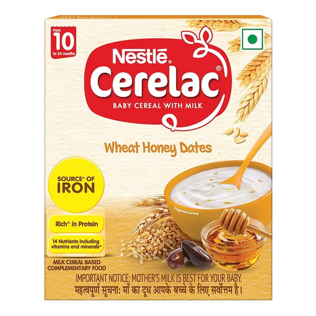 Cereal para bebé Nestlé CERELAC con leche, fechas de miel de trigo - a partir de 10 meses, 300 g