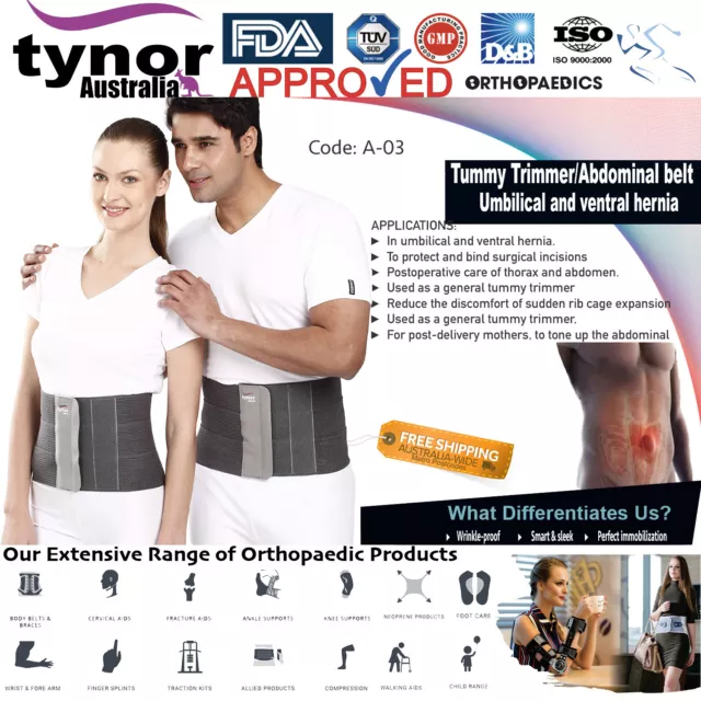 Tynor™ Tummy Trimmer Ventral Hernia Umbilical Belt Post-Ops Aid Abdominal Belt