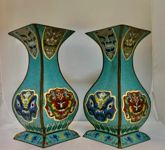 Pair of Large Cloisonné' Vases