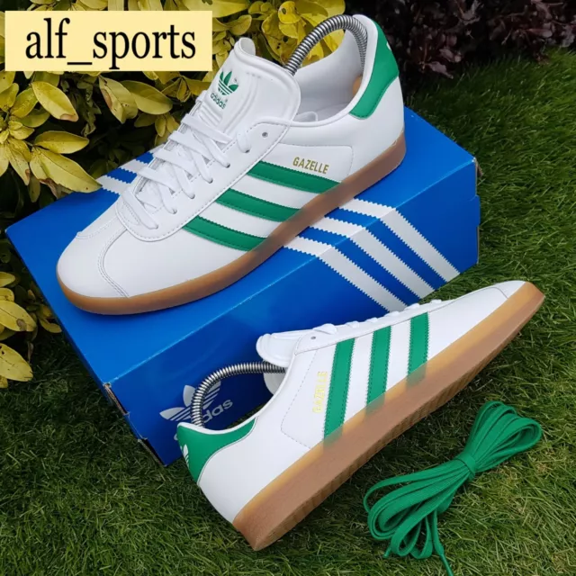 ❤ BNWB & Genuine adidas originals ® Gazelle Trainers in White & Green UK Size 9