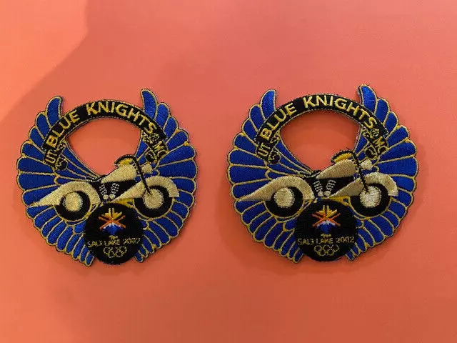 Salt Lake City Olympics 2 Patches Blue Knights Police Motorcycle Club 3-1/4"