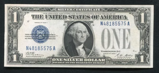 Fr.1601 1928-A $1 One Dollar “Funnyback” Silver Certificate Gem Uncirculated (D)