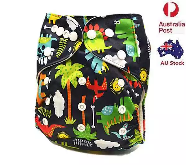 Dinosaurs Design Adjustable Baby Boy Modern Cloth Nappies MCN Nappy Diapers (D79
