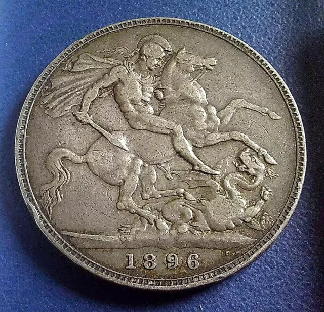 1896 Queen Victoria Old Head Crown LX .925 silver, about fine, minor rim bumps