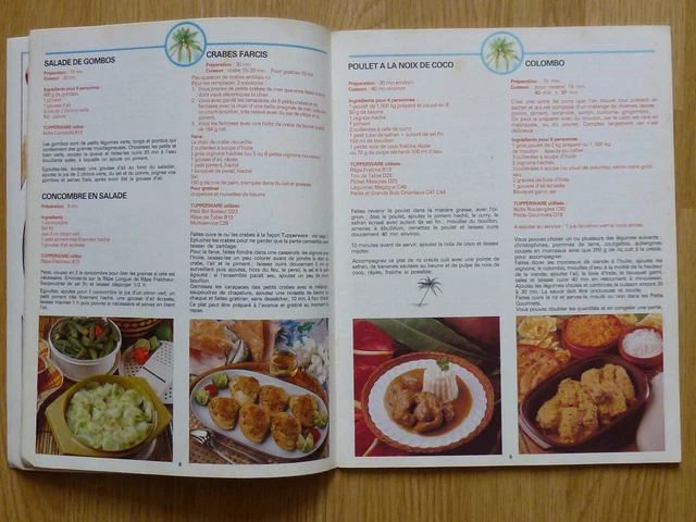 LIVRE DE RECETTES cuisine "tupperware voyage" ancien TUPPERWARE 1982