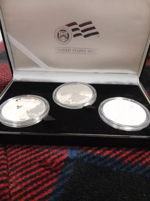 2006-W ( 3-Coin) Silver Eagle Set w/Box & CoA 20th Anniversary