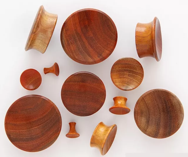 1 Pair (2) 8g 3mm Chang Natural Organic Wood Concave Single Flare Ear Plugs 735