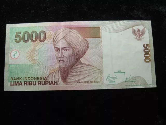 Old world currency note INDONESIA 5000 rupiah 2009 P142 "Bondjol" (21)