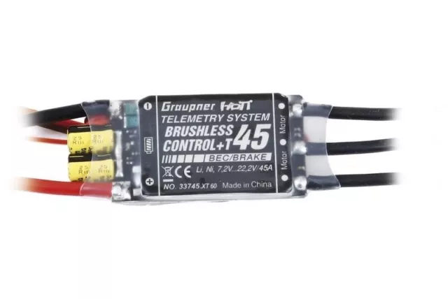 CONTROLLO BRUSHLESS GRAUPNER + T45 BEC XT-60, regolatore brushless, HoTT!33745.XT60 2