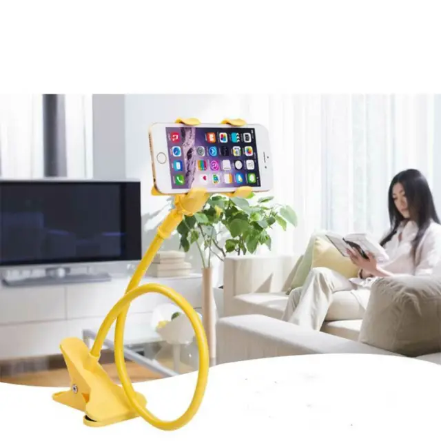 Flexible 360 Clip Mobile Cell Phone Holder Lazy Bed Desk Car Bracket Mount Stand