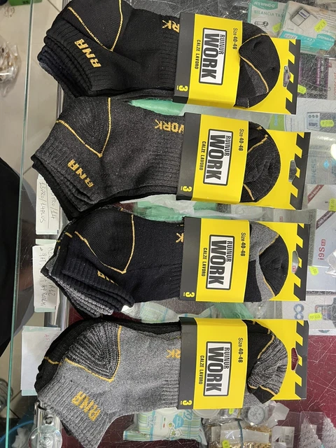 12 Paia Calzini Calze Uomo Da Lavoro Estive Corte Rinforzanti Work Misura 40/46