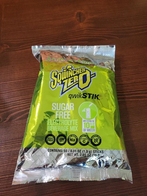 Sqwincher Qwik Stik Sugar Free Electrolyte Drink Mix 60102 LEMON LIME  50/BG