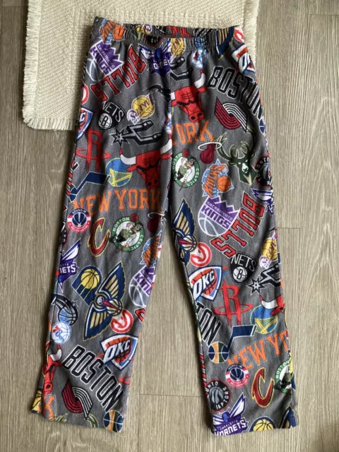 Youth NBA Pajama Pants Size Small Teams Grey Elastic Waist