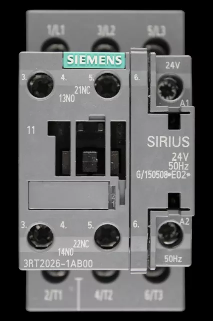 Siemens 25 Amp Triple Pole No Contactor 24V Coil 3Rt2026-1Ab00