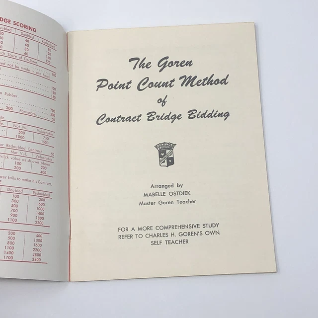 VINTAGE GOREN POINT Count Method of Contract Bridge Bidding Book
