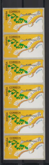 ATMs. ESPAÑA 1997.19. MUSICA. Tira de 6. Mnh.