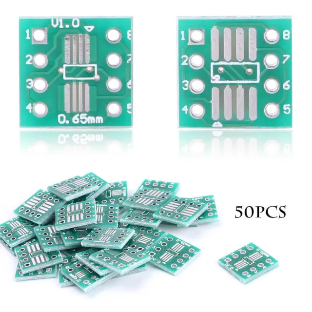 50x SOP8 SSOP8 TSSOP8 SMD To DIP8 Adapter 0.65/1.27mm PCB. Board