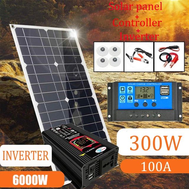 300W Solar Panel Kit Solar Power Generator 100A 110V Controller Caravan Grid