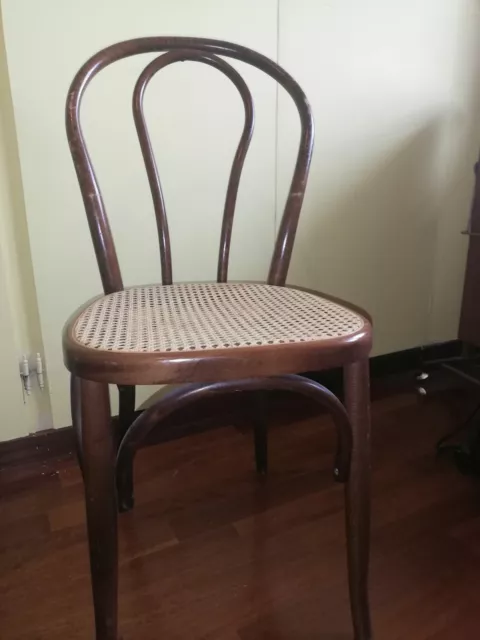 4 Sedie Thonet Epoca 1800-1900 In Legno Con Seduta In Paglia Di Vienna