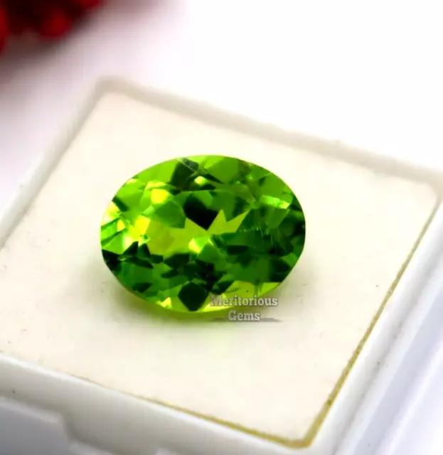 10 Ct Loose Gemstone Oval Cut Natural Green Peridot Certified 2