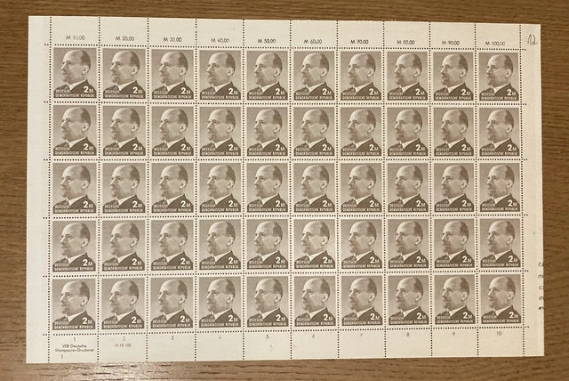 DDR 1969 kpl. Bogen  Mi.Nr. 1482 mit Dv Fn 1 dgz/ 2 Lz