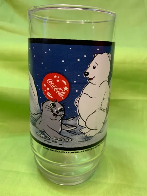 Vintage 1997 Coca-Cola Polar Bear and Seal Glass