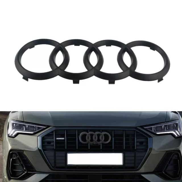 Logo pour Audi A3 A6 Q3 Q5 S Noir Brillant d'anneaux Insigne de calandre  Emblème