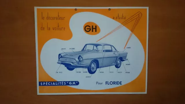 Fiche décorateur voiture GH RENAULT FLORIDE 1962