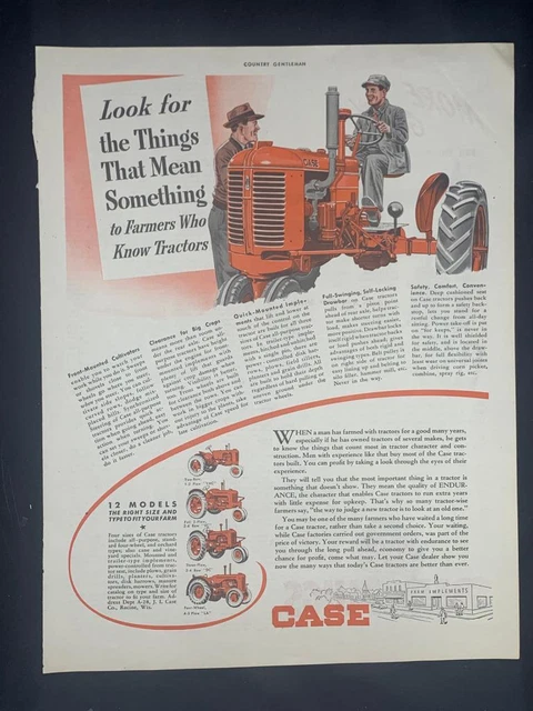 Magazine Ad* - 1946 - Case Tractors, Racine, WI