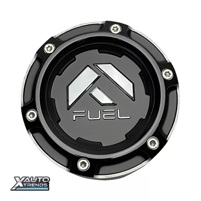 Fuel Off-Road Gloss Black Wheel Center Cap w/ Chrome Logo 1005-49TNBL