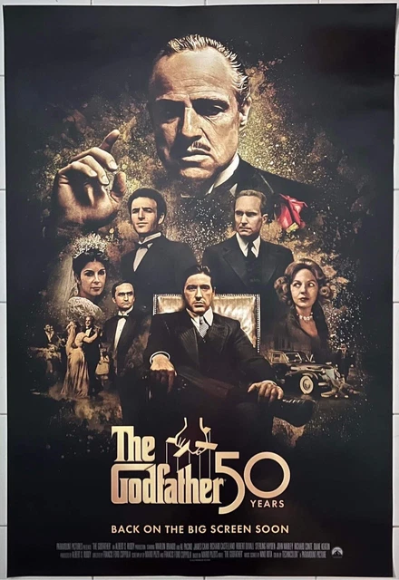THE GODFATHER Re-Release 27x40 Double Sided DS Movie Poster RARE Marlon Brando
