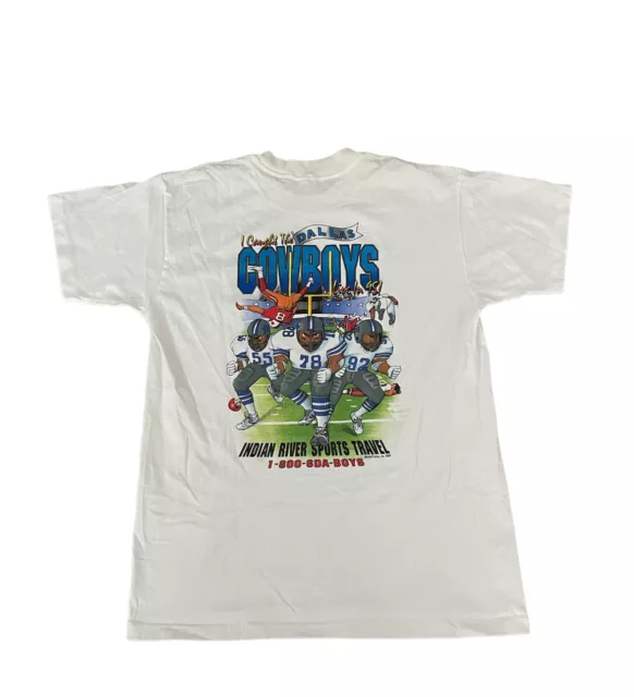 Vintage Dallas Cowboys NFL '95 Mens Single Stitch Tours White T-Shirt M RARE euc