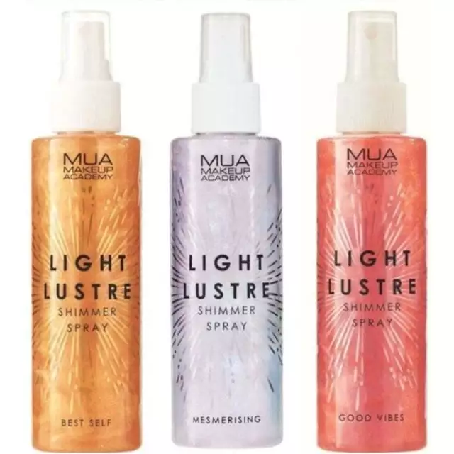 MUA Light Lustre Spray Scintillant 150ml - Choisissez Votre Couleur