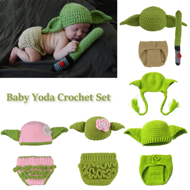Set costume all'uncinetto uncinetto neonato Star Wars Master Yoda neonato