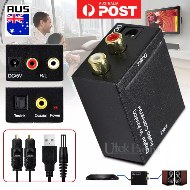Digital to Analogue Audio Converter Coaxial Coax Optical Toslink RCA L/R DAC